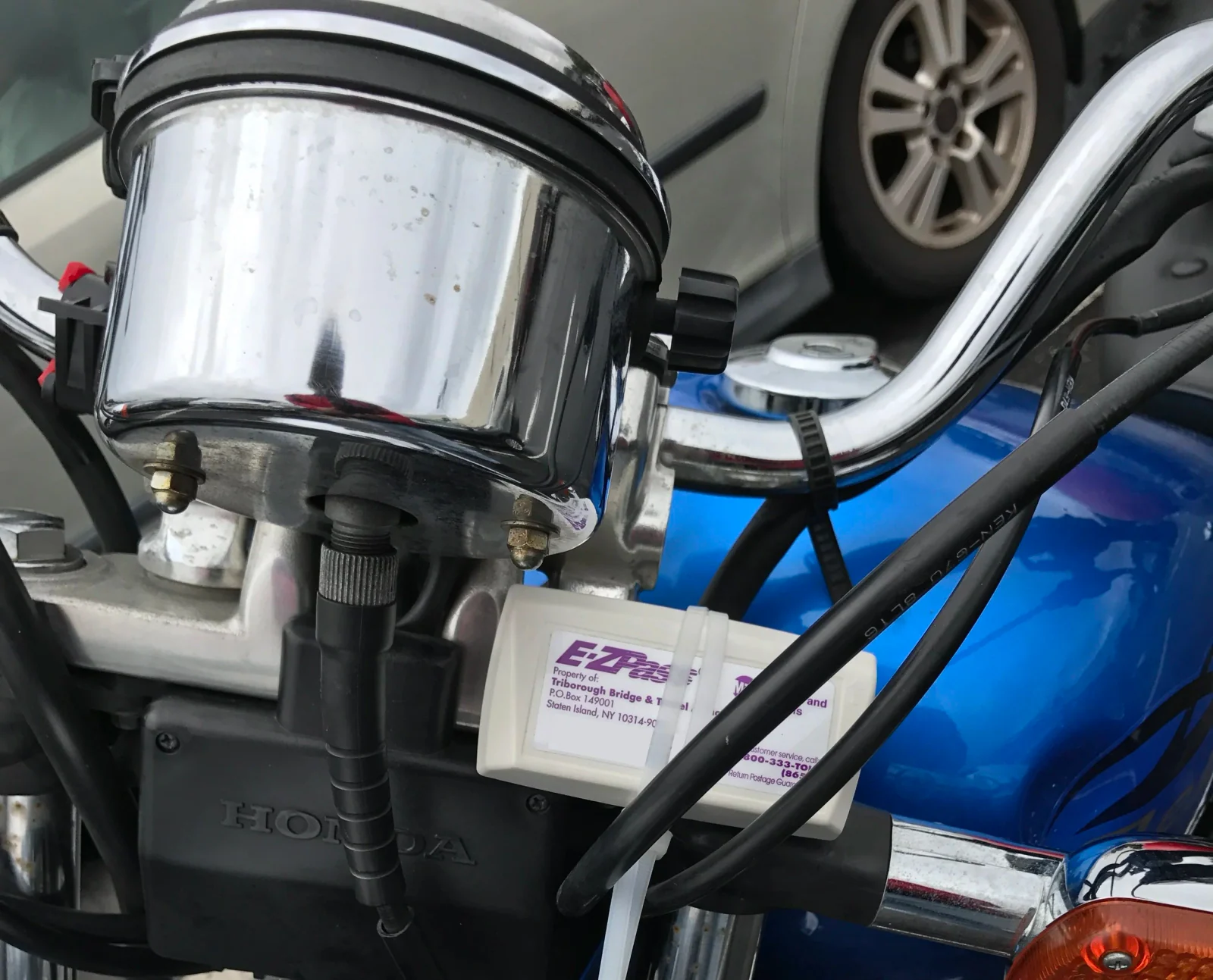 Mounting an EZ-Pass toll reader on my Honda Rebel 250