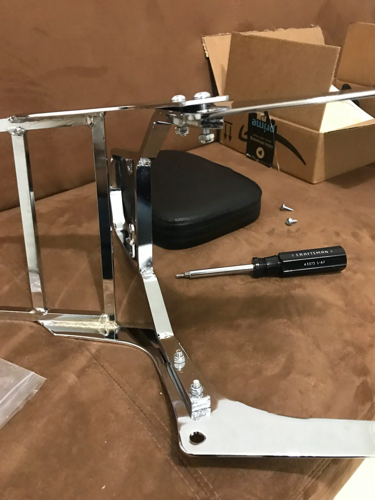 Installing a passenger back rest/sissy bar with a luggage rack for Honda Rebel 250
